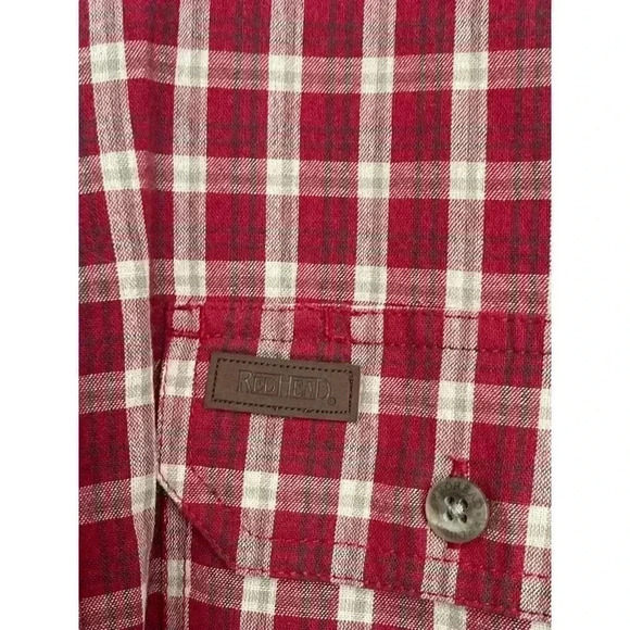 RED HEAD SIZE MEDIUM RUST AND WHITE COLOR STRIPES SHORT SLEEVES - Picture 3 of 4